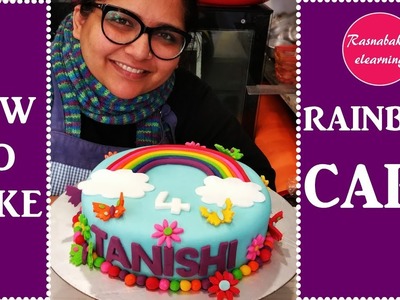 How to make Rainbow theme cake:Cake Decorating tutorial