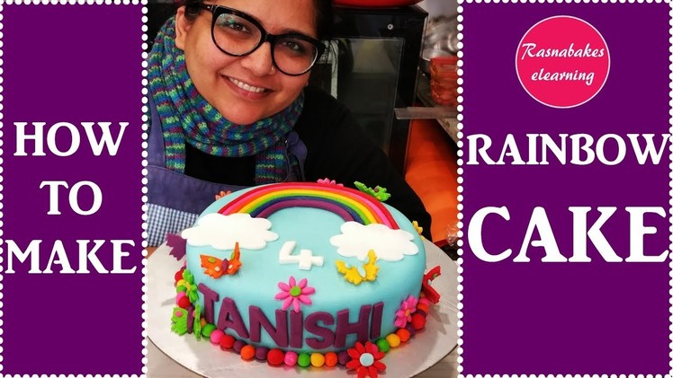 How to make Rainbow theme cake:Cake Decorating tutorial