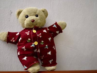 How to make sewing pattern for teddy bear pjs