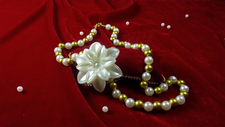 How To Make Silk Thread Necklace||Pearl Necklace At Home. !