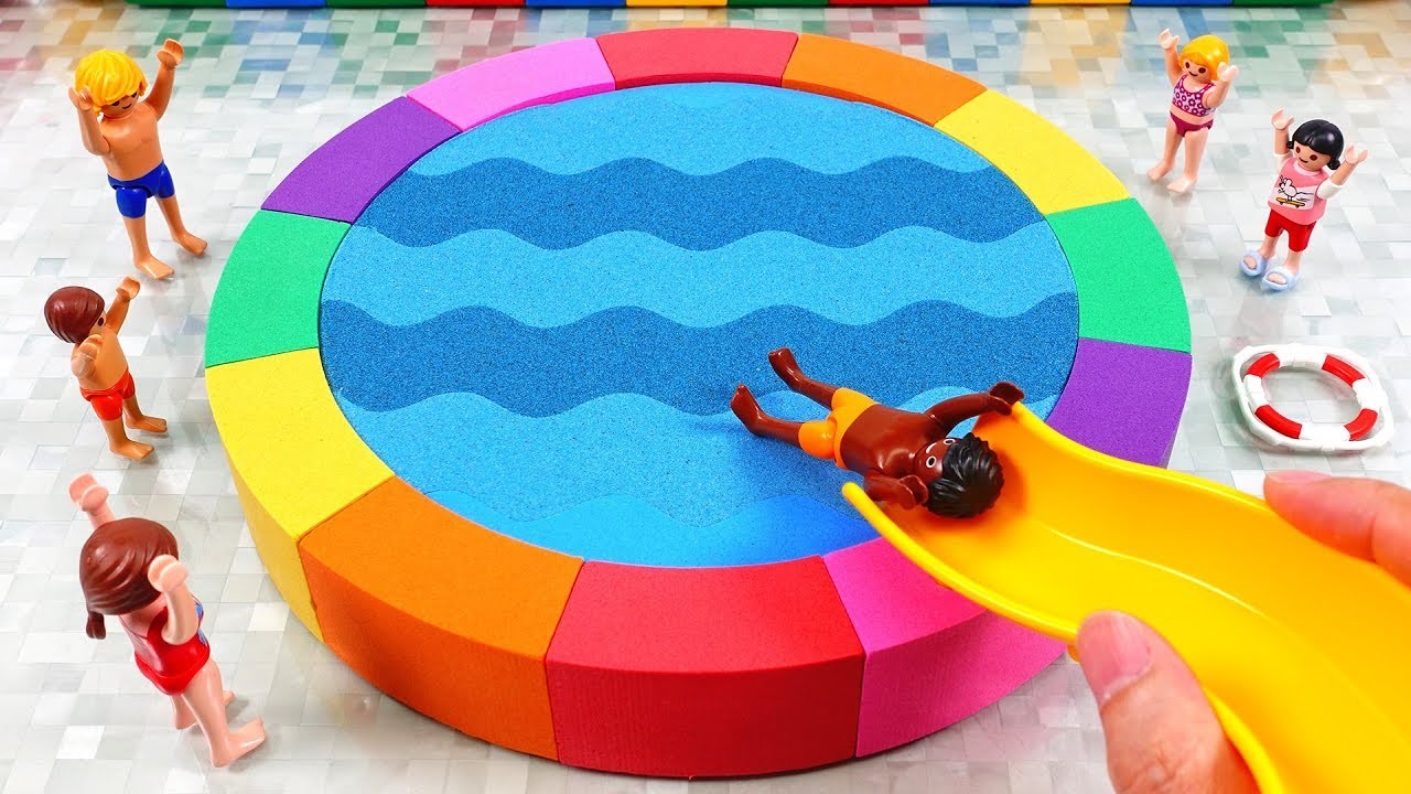Kinetic Sand Rainbow Water Pool Play Mobile Summer Fun Surprise Toys Learn Colors for Kids