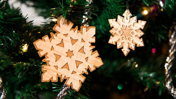 Laser Cutting Veneer Snowflakes - Christmas Ornaments.Christmas Decorations