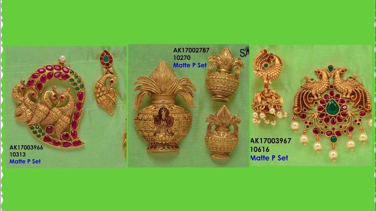 Latest 1 Gram gold Pendant Sets with price || 1 gram gold jewelry with price
