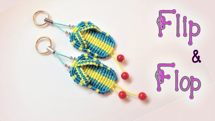 Macrame tutorial: The Flip & Flop key chain - Cute handmade gift for couple