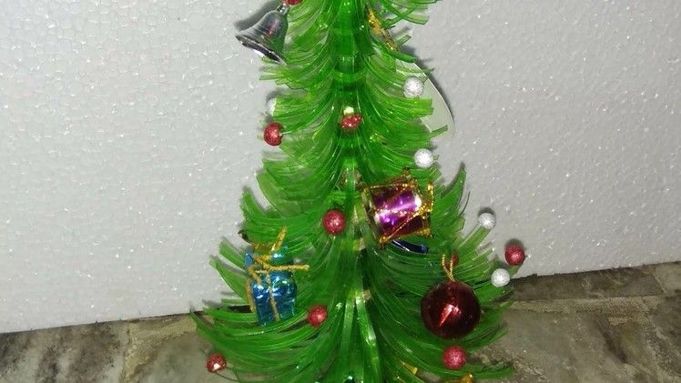 Make Christmas tree from waste bottle