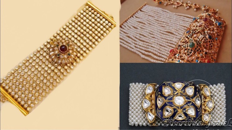 New Kundan bracelet design ideas Lehenga, saree, kurta.Indian jewelry ideas.Moti Kundan bracelet