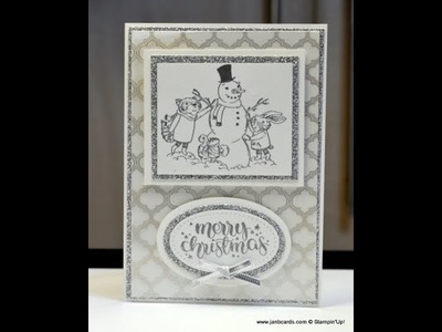 No.338 - Silver Designer Acetate Christmas Card - UK Stampin' Up!