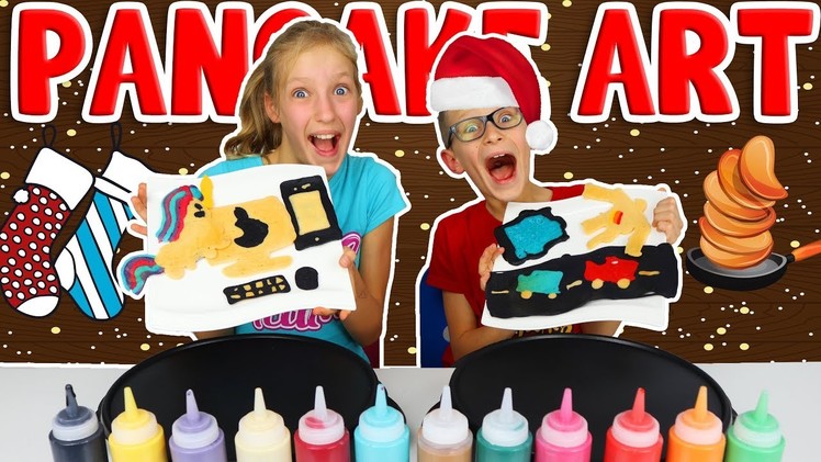 PANCAKE ART CHALLENGE!!! Guess what we want for Christmas!