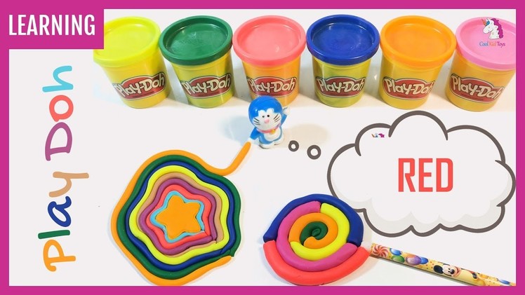 Play Doh Colorful Candy Box And Rainbow Star By Rolling Pins | Learn Colors With Doraemon For Kids