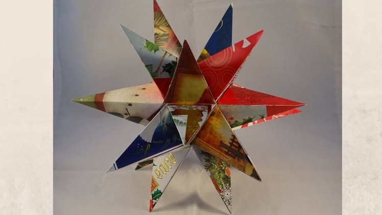 Recycled Christmas Card 3-D Star Decoration- with yoyomax12