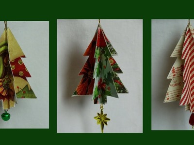 Recycled Christmas Card Tree Ornament- with yoyomax12