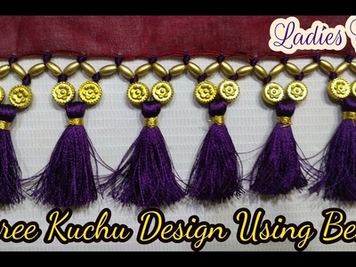 Saree Kuchu Design using Beads I Saree Tassels Making I Saree Gonde design