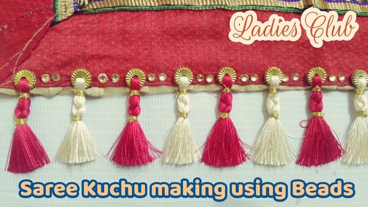 Saree kuchu making using beads I Plaits Design I saree gonde making  I Tassels for saree