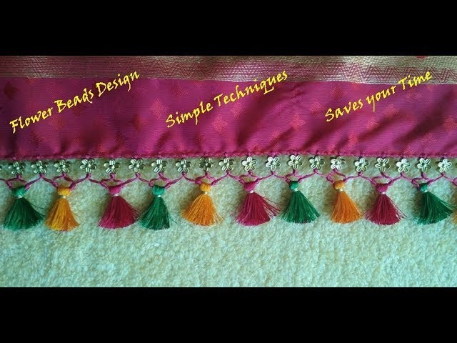 Saree Kuchu.tassel with flower beads- Simple techniques