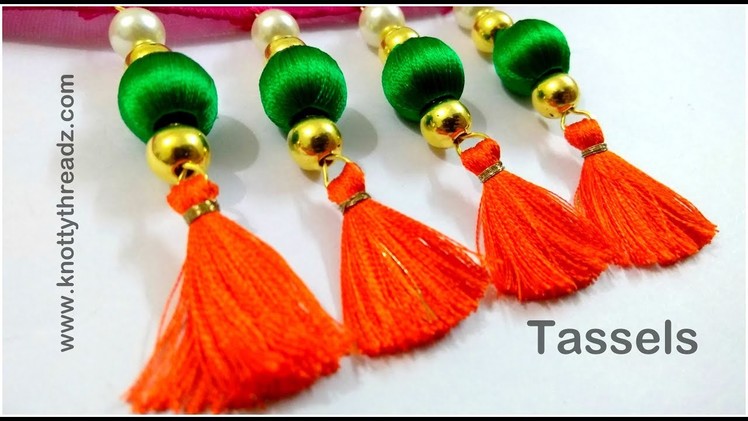 Tassels Using Pearls and Silk Thread Wrapped Beads | Excluive Saree Kuchu | www.knottythreadz.com