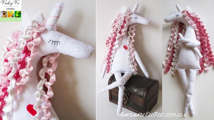 Unicorn doll Tilda fabric. Felt sewing toy for girl. Toys baby gift. Be a unicorn. Fairytale gifts