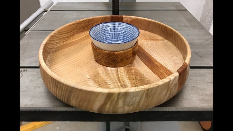 Woodturning a Chip'N'Dip.Pistachio Bowl for Christmas - Ash and Yew