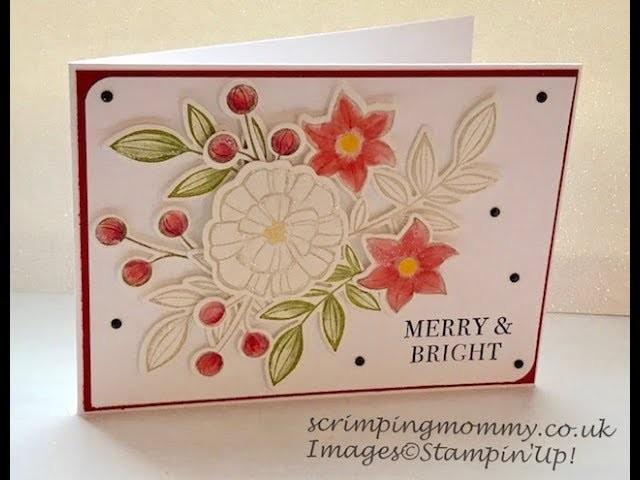 3d hand coloured Christmas card Stampin' Up! products