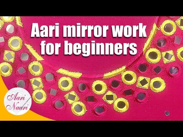 Aari Mirror Work | square and round mirror work | aari work for beginners | Aari work