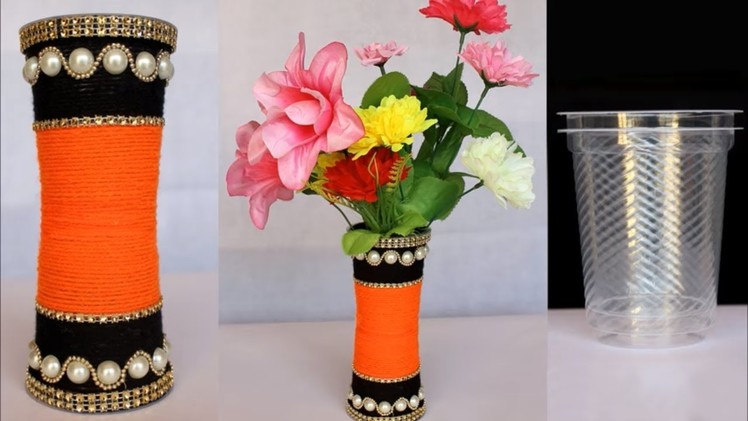 Beautiful Flower Vase Making at Home || Handmade Craft Idea || Beat out of waste Idea || DIY