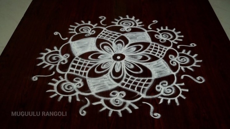 Big rangoli design with dot easy muggulu with dot best kolam with dots best rangoli design with dot