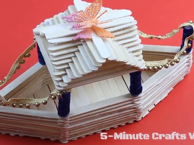 Boat with Icecream Sticks - Decorative Accessories for Living Room - Handmade