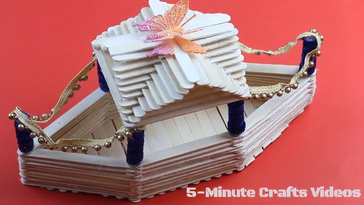 Boat with Icecream Sticks - Decorative Accessories for Living Room - Handmade
