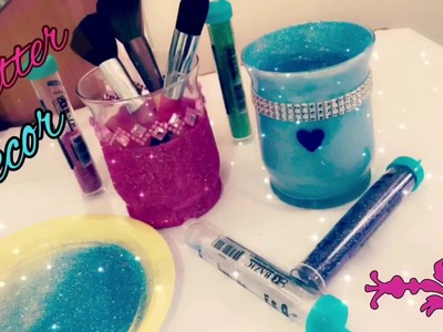 D.I.Y Glass Decoration | DIY Glitter Makeup Brush Holder