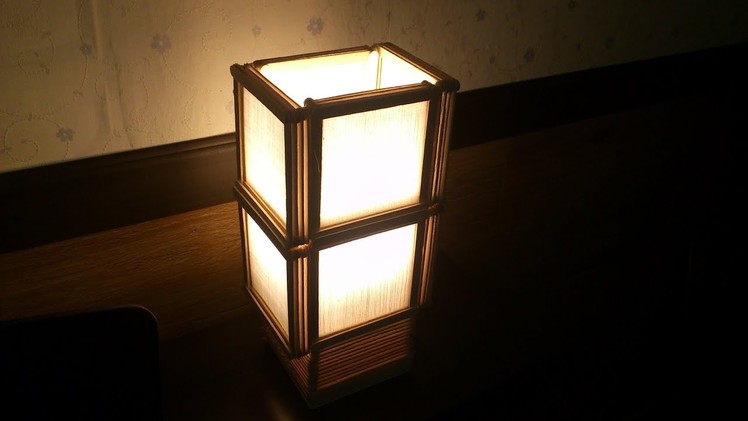 D.I.Y. Lamp made from popsicle stick and thread