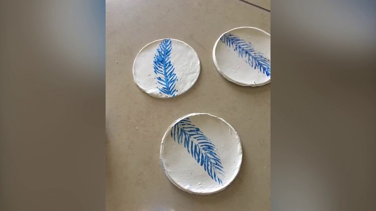 DIY Air dry clay coasters by me