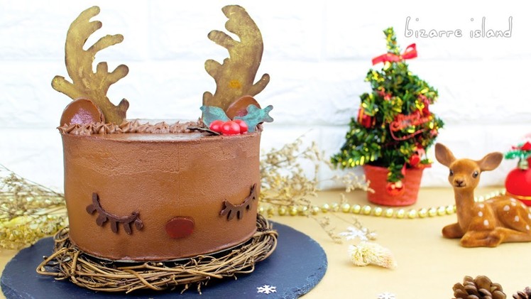 DIY Baileys Irish Cream & Chocolate Mousse Reindeer Cake for Christmas???? | d for delicious
