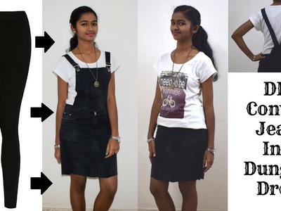 DIY: Convert.Reuse.Recycle Jeans Into a Detachable Dungree Dress and.or Denim Skirt