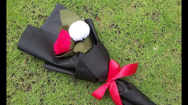 DIY how to wrapping bouquet  - cara membungkus buket bunga flanel