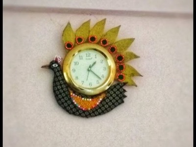 DIY PEACOCK WALL CLOCK | DIY WALL CLOCK DECORATION IDEAS | Nikki Srivastava