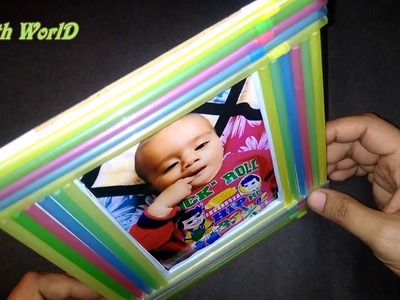 Easy Photo Frame || How to Make Photo Frame with Drinking Straws DIY Projects || Room Decor ideas