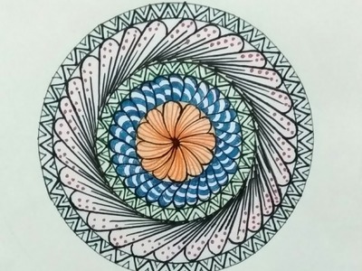 Fanning 3D mandala || Tangled pattern