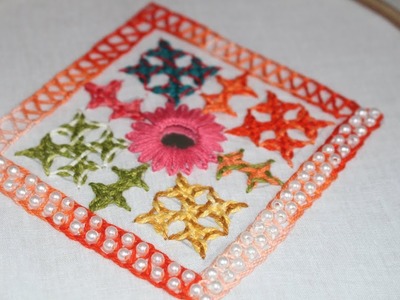 Hand embroidery Double chain stitch design