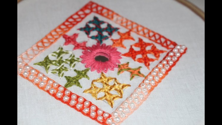 Hand embroidery Double chain stitch design