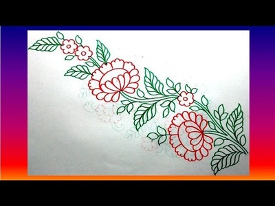 Hand Embroidery Flower Design Sharee And Salwar Kameez