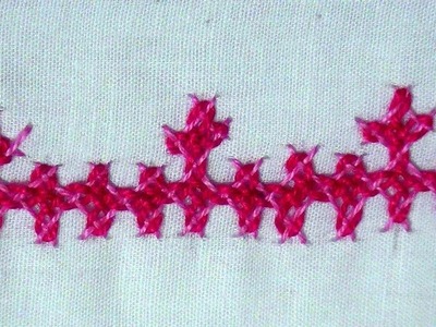 Hand Embroidery : Gujrati Stitch. Kutch Work. Sindhi Work Stitch for Border (Part 2)
