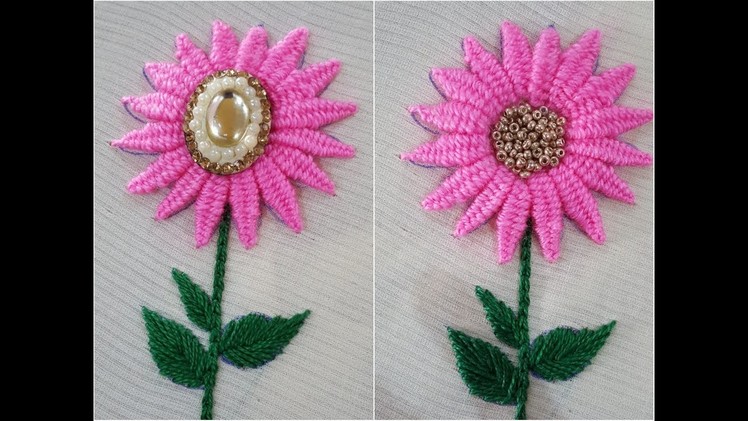 Hand Embroidery Picot stitch. hand work designs new flower stitch