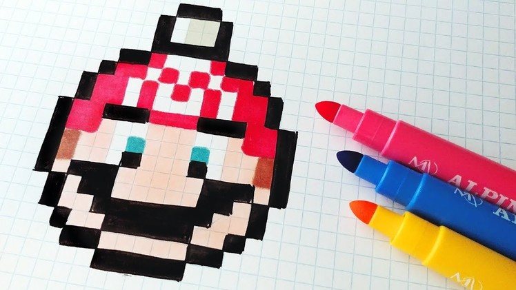 Handmade Pixel Art - How To Draw a Super Mario Bros Christmas Ball Tree #pixelart