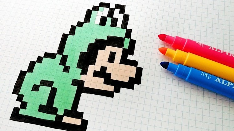 Handmade Pixel Art - How To Draw a Frog Mario #pixelart