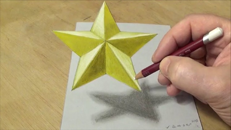 How to Draw 3D Star - Drawing 3D Floating Star - VamosART
