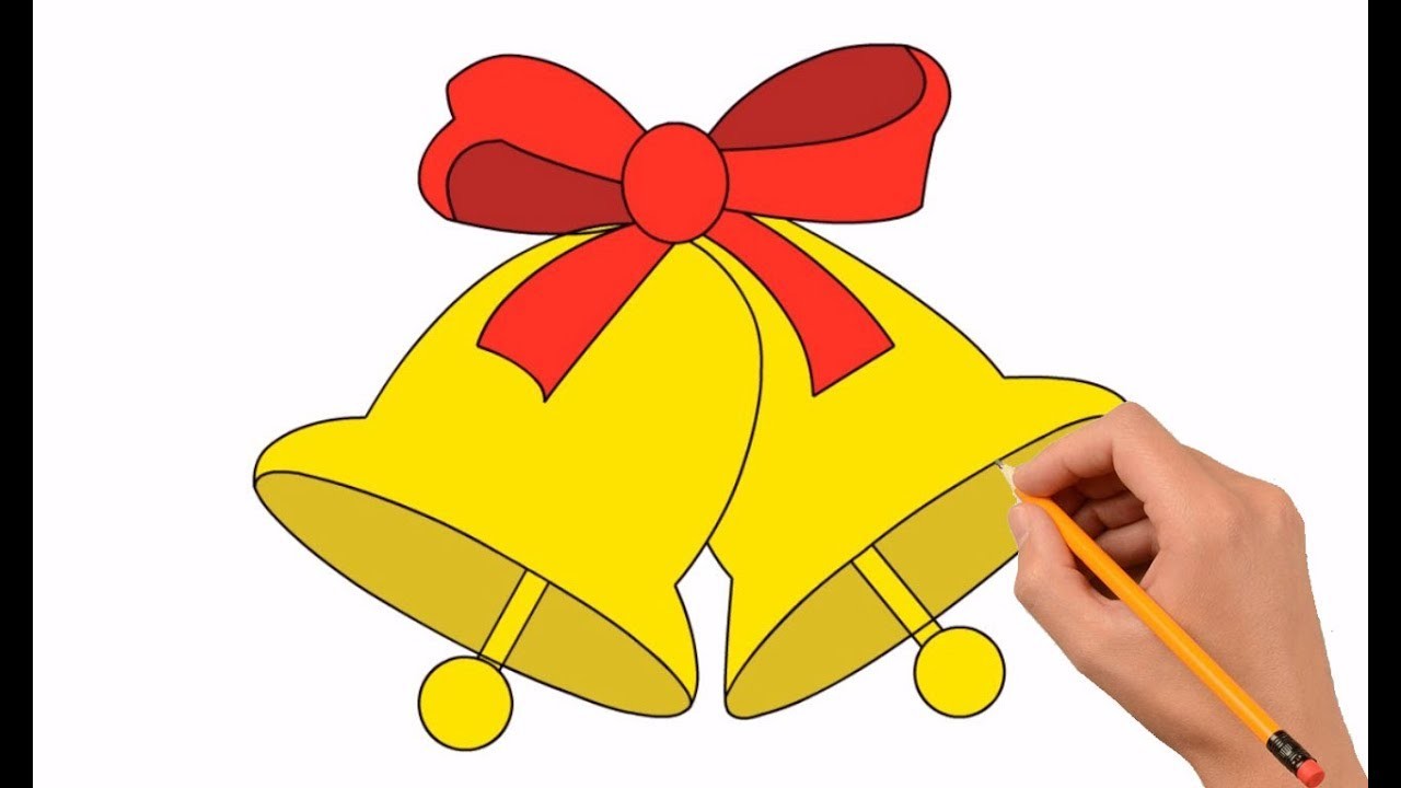 How to Draw a Christmas Bell With Bow Step by Step Easy