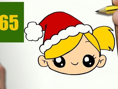 HOW TO DRAW A CHRISTMAS GIRL CUTE, Easy step by step drawing lessons for kids