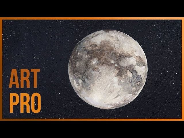 How to draw a Full Moon very easy with watercolors