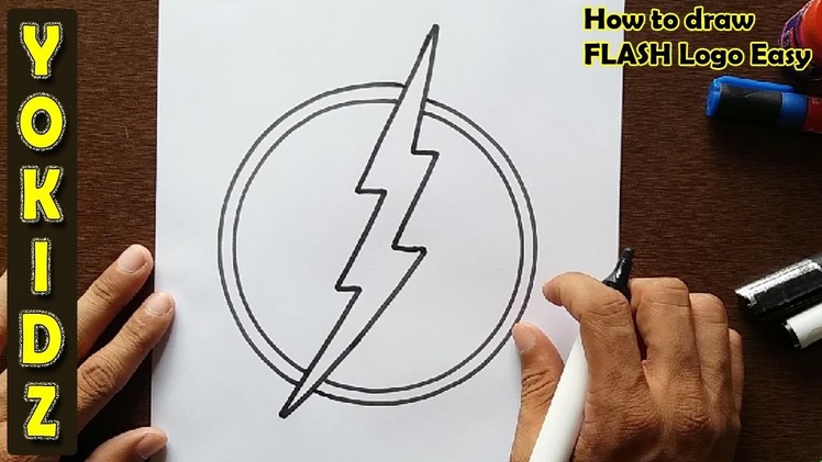 How to draw FLASH logo easy