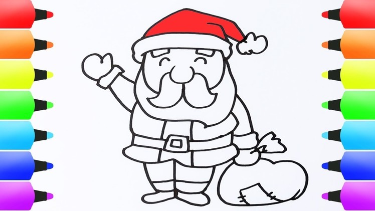 How to Draw Santa Claus Step by Step Easy! Christmas Art for Kids: Cute Cartoon Santa