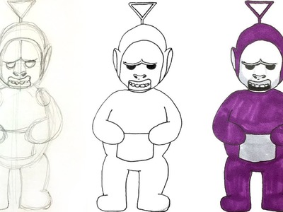 How to Draw Tinky Winky (Slendytubbies 3) - Easy for Kids!